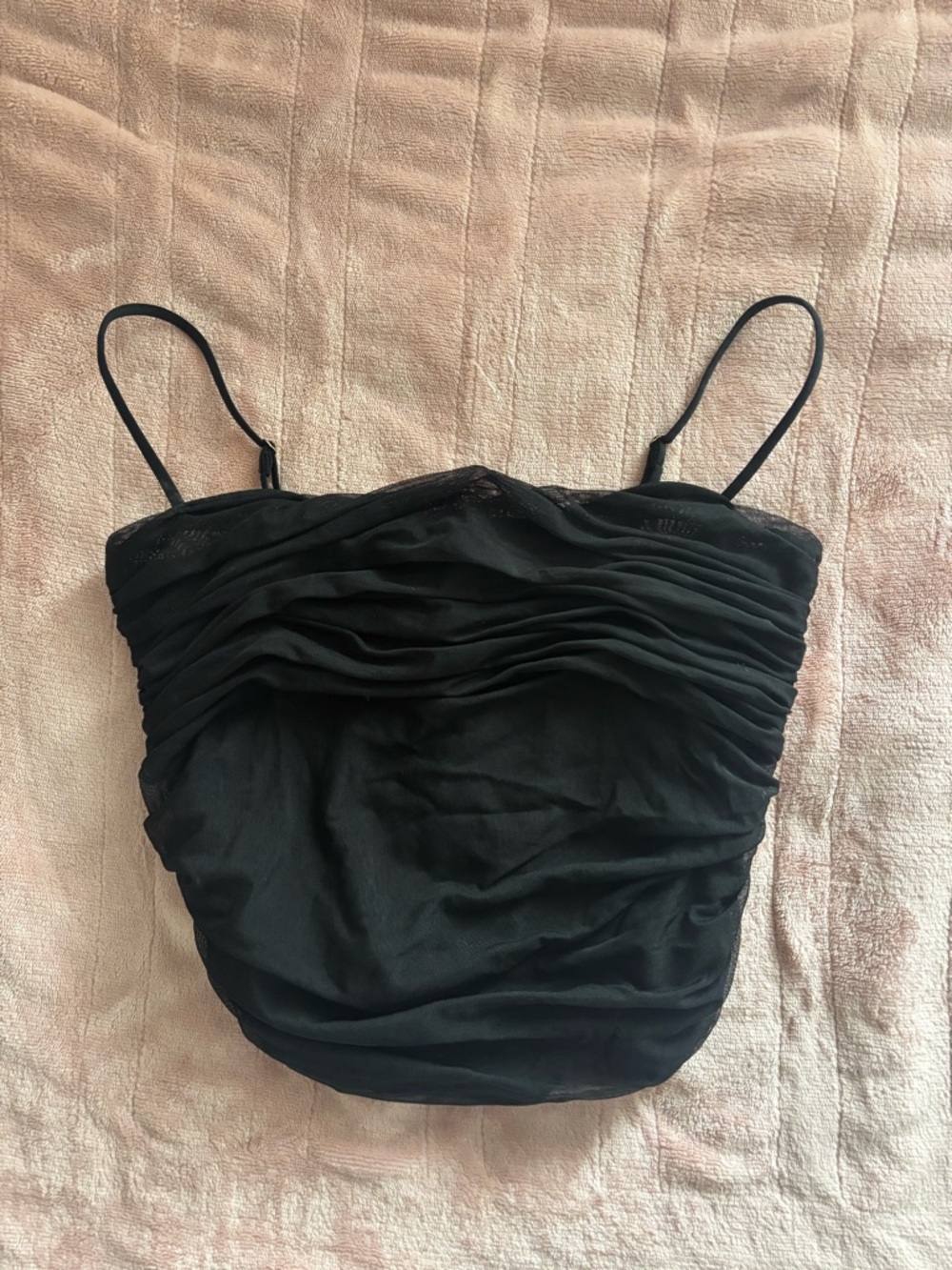 Babaton Luxor Top - Black Ruched Spaghetti Strap Women’s Top